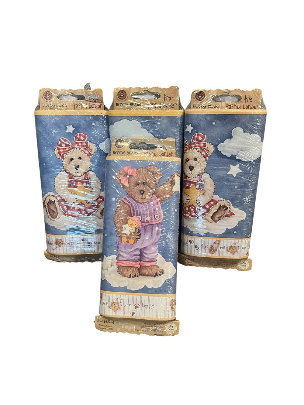 VTG Boyds Bears Pre Pasted Wallpaper Border #DD3315 Nursery Baby Girl New (4)